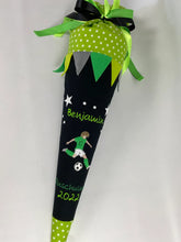 Laden Sie das Bild in den Galerie-Viewer, Schultüte Fußball Soccer aus Stoff inkl. Papprohling 70 cm oder 85 cm ST257 & ST258