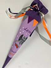 Laden Sie das Bild in den Galerie-Viewer, Schultüte Ohne Zahn Drachen aus Stoff inkl. Papprohling 70 cm oder 85 cm ST077 & ST078