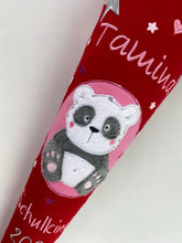 Laden Sie das Bild in den Galerie-Viewer, Schultüte Panda aus Stoff mit Glitzer inkl. Papprohling 70 cm oder 85 cm ST091 & ST092