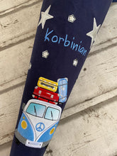 Laden Sie das Bild in den Galerie-Viewer, Schultüte VW Bulli aus Stoff inkl. Papprohling 70 cm oder 85 cm ST221 & ST222