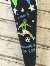 Laden Sie das Bild in den Galerie-Viewer, Schultüte Fußball Soccer aus Stoff inkl. Papprohling 70 cm & 85cm ST229 & ST230