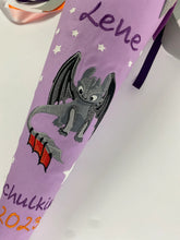 Laden Sie das Bild in den Galerie-Viewer, Schultüte Ohne Zahn Drachen aus Stoff inkl. Papprohling 70 cm oder 85 cm ST077 & ST078