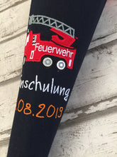 Laden Sie das Bild in den Galerie-Viewer, Schultüte Feuerwehr aus Stoff inkl. Papprohling 70cm oder 85 cm ST213 & ST214