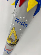 Laden Sie das Bild in den Galerie-Viewer, Schultüte Bagger aus Stoff inkl. Papprohling 70 cm oder 85 cm ST197 & ST198