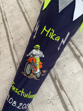 Laden Sie das Bild in den Galerie-Viewer, Schultüte Moto-Cross Stoff inkl. Papprohling 70 cm oder 85 cm ST131 & ST132