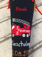 Laden Sie das Bild in den Galerie-Viewer, Schultüte Feuerwehr aus Stoff inkl. Papprohling 70cm oder 85 cm ST213 & ST214