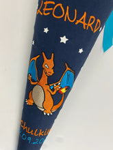 Laden Sie das Bild in den Galerie-Viewer, Schultüte Glurak aus Stoff inkl. Papprohling 70 cm oder 85 cm ST011 & ST012