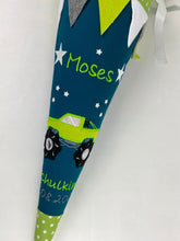 Laden Sie das Bild in den Galerie-Viewer, Schultüte Monstertruck Stoff inkl. Papprohling 70 cm oder 85 cm ST163 & ST164