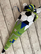 Laden Sie das Bild in den Galerie-Viewer, Schultüte Fußball Soccer aus Stoff inkl. Papprohling 70 cm oder 85 cm ST181 & ST182