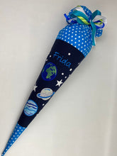 Laden Sie das Bild in den Galerie-Viewer, Schultüte Weltraum und Planeten aus Stoff inkl. Papprohling 70 cm oder 85 cm ST061 & ST062