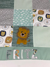 Laden Sie das Bild in den Galerie-Viewer, Babydecke/Krabbeldecke Löwe *Patchwork* KRD3008