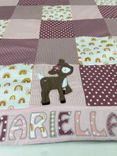 Laden Sie das Bild in den Galerie-Viewer, Babydecke/ Krabbeldecke *Patchwork Reh * KRD3019