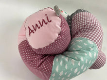 Laden Sie das Bild in den Galerie-Viewer, Bettschlange/Lagerungshilfe Rosa/Grau/mintTraum *Patchwork* BS0004