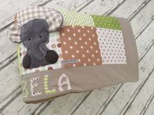 Laden Sie das Bild in den Galerie-Viewer, Babydecke/Krabbeldecke *Patchwork Elefant* KRD3013