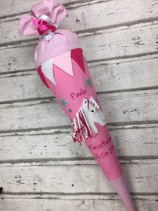 Schultüte Einhorn aus Stoff mit Glitzer inkl. Papprohling 70 cm oder 85 cm ST205 & ST206