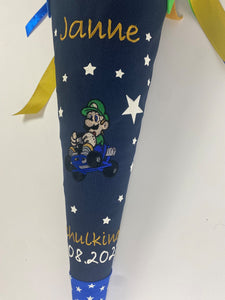 Schultüte Super Mario Stoff inkl. Papprohling 70 cm oder 85 cm ST007 & ST008