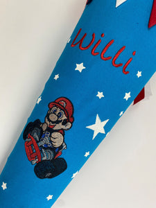 Schultüte Super Mario Stoff inkl. Papprohling 70 cm oder 85 cm ST001 & ST002