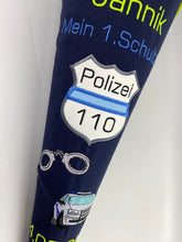 Laden Sie das Bild in den Galerie-Viewer, Schultüte Polizei aus Stoff inkl. Papprohling 70 cm oder 85 cm ST237 &amp; ST238
