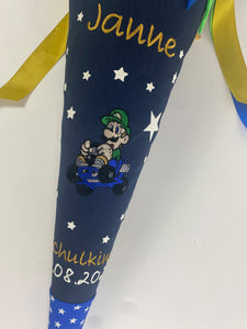 Schultüte Super Mario Stoff inkl. Papprohling 70 cm oder 85 cm ST007 & ST008