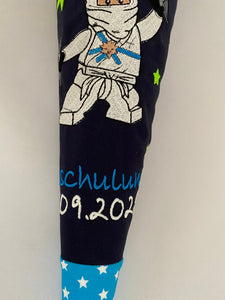 Schultüte Ninja/ Ninjago Stoff inkl. Papprohling 70 cm oder 85cm ST161 & ST162