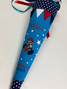 Schultüte Super Mario Stoff inkl. Papprohling 70 cm oder 85 cm ST001 & ST002