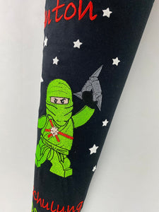 Schultüte Ninja/ Ninjago Stoff inkl. Papprohling 70 cm oder 85 cm ST081 & ST082