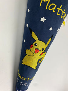 Schultüte Pikachu aus Stoff inkl. Papprohling 70 cm oder 85 cm ST003 & ST004